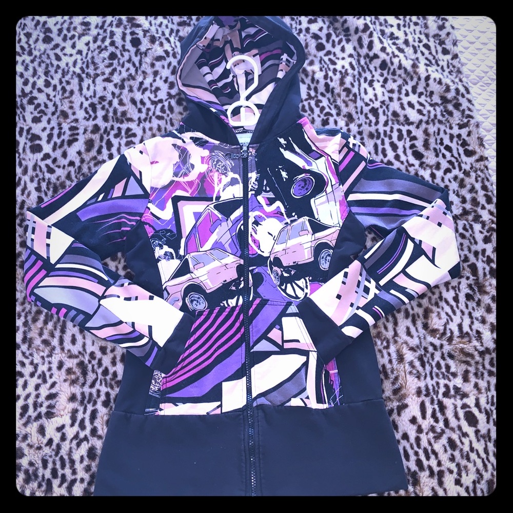 Animated Closet Multicolor Zipped Hoodie